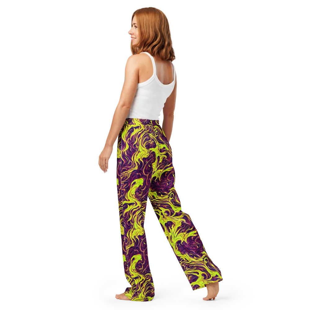 Fluoro Labyrinth on Women's Pajama Pants — Back