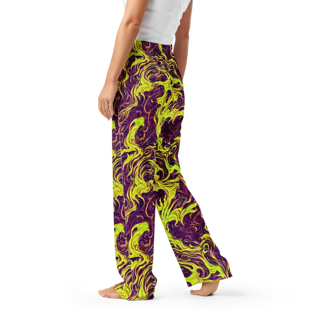 Fluoro Labyrinth on Women's Pajama Pants — Left