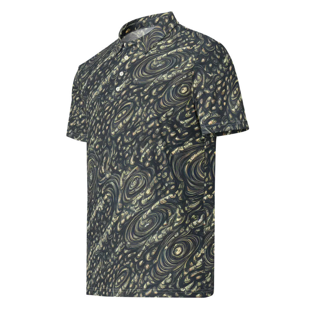 Inkstorm Paisley on Men's Slim Fit Polo Shirt — Left Front
