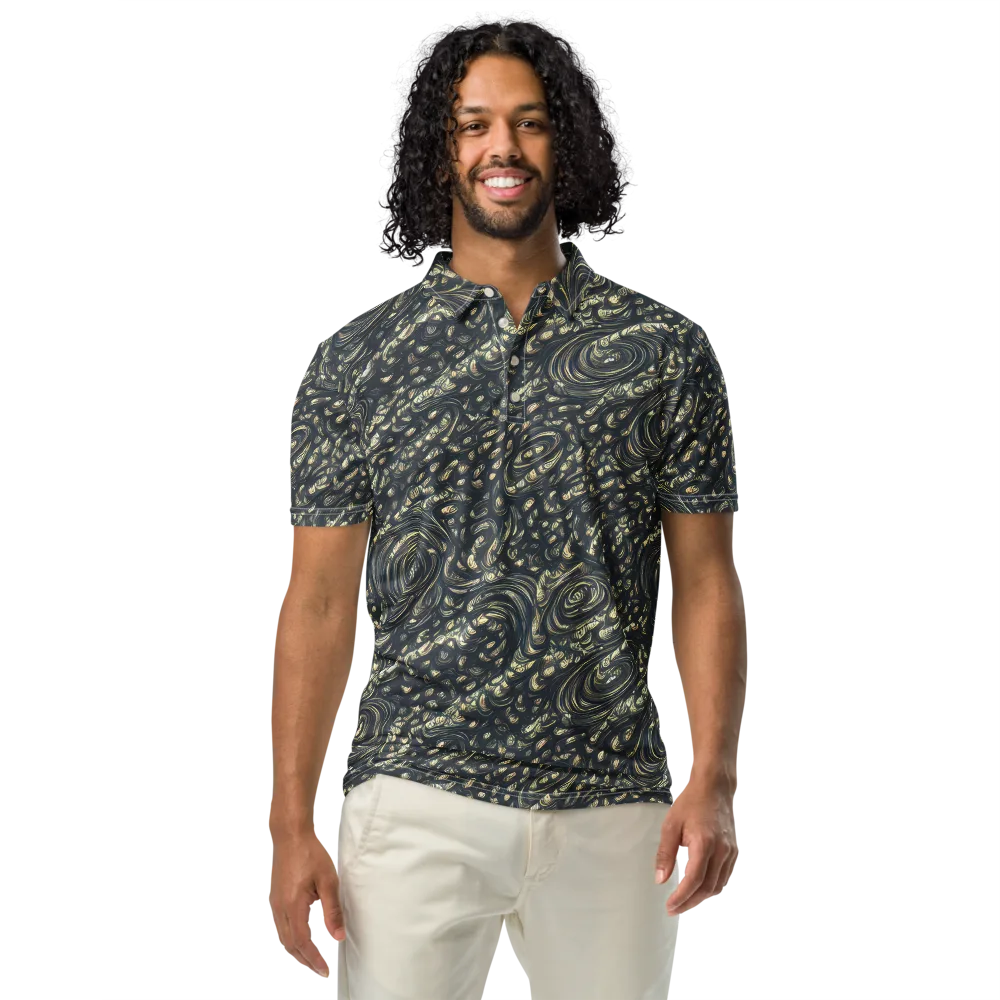 Inkstorm Paisley on Men's Slim Fit Polo Shirt — Front