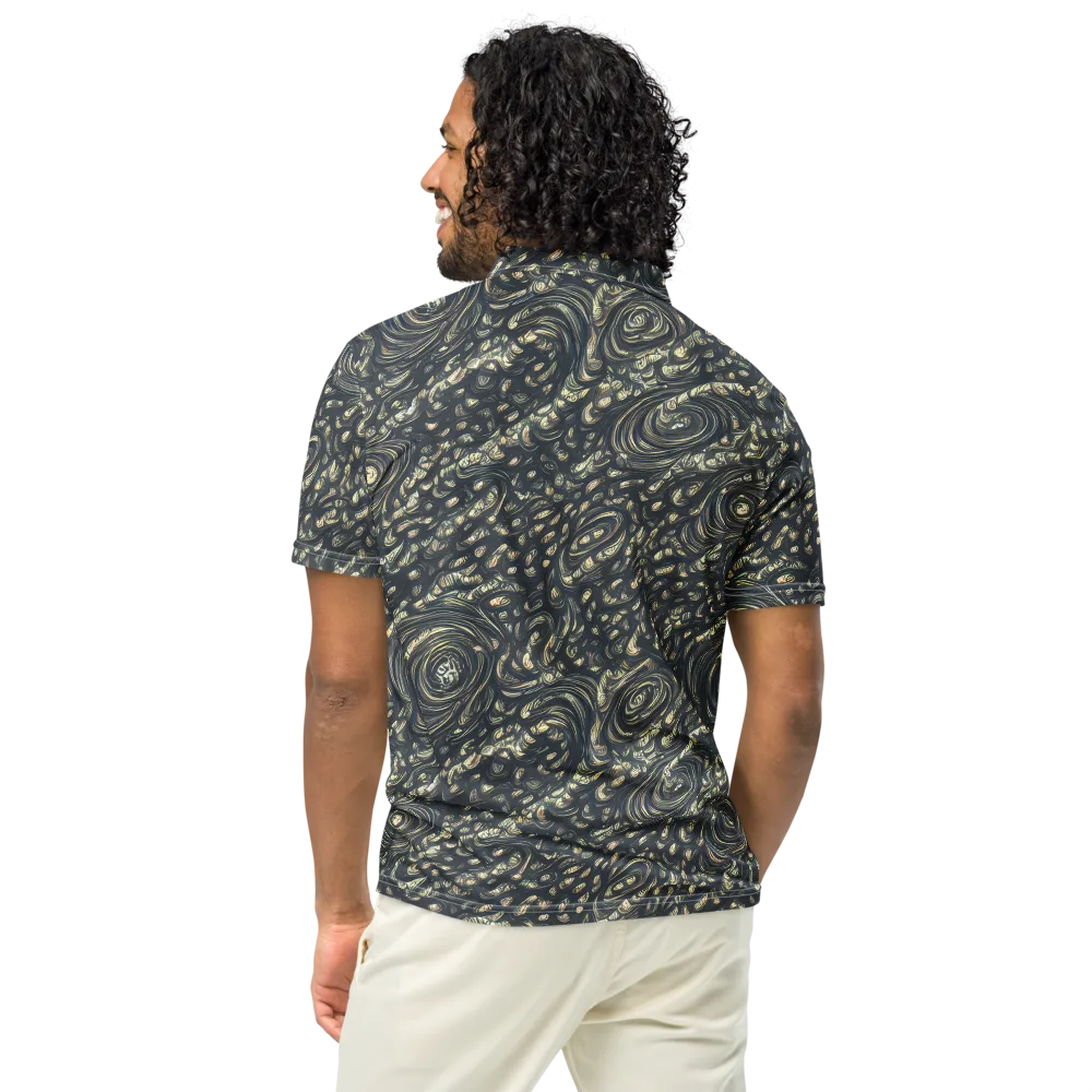 Inkstorm Paisley on Men's Slim Fit Polo Shirt — Back