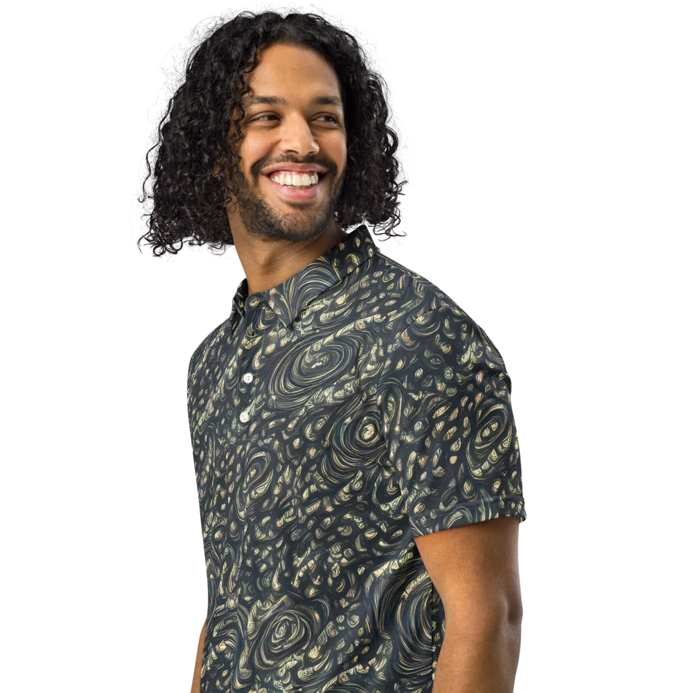 Inkstorm Paisley on Men's Slim Fit Polo Shirt — Left Front
