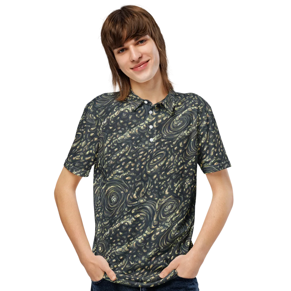 Inkstorm Paisley on Men's Slim Fit Polo Shirt — Front