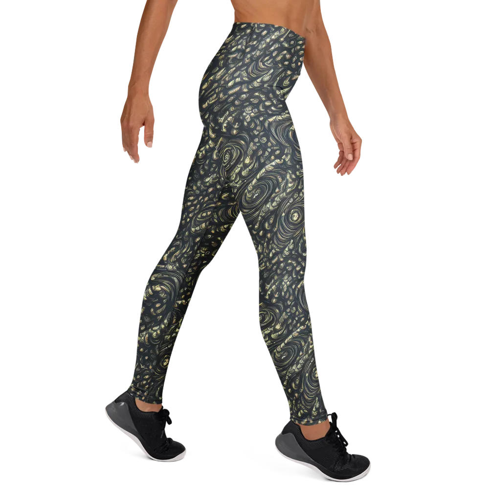 Inkstorm Paisley on Yoga Leggings — Right