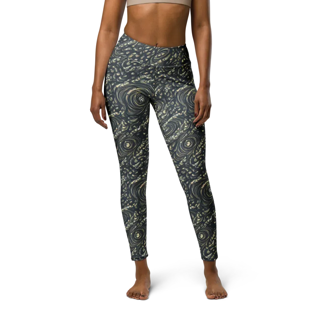 Inkstorm Paisley on Yoga Leggings — Front