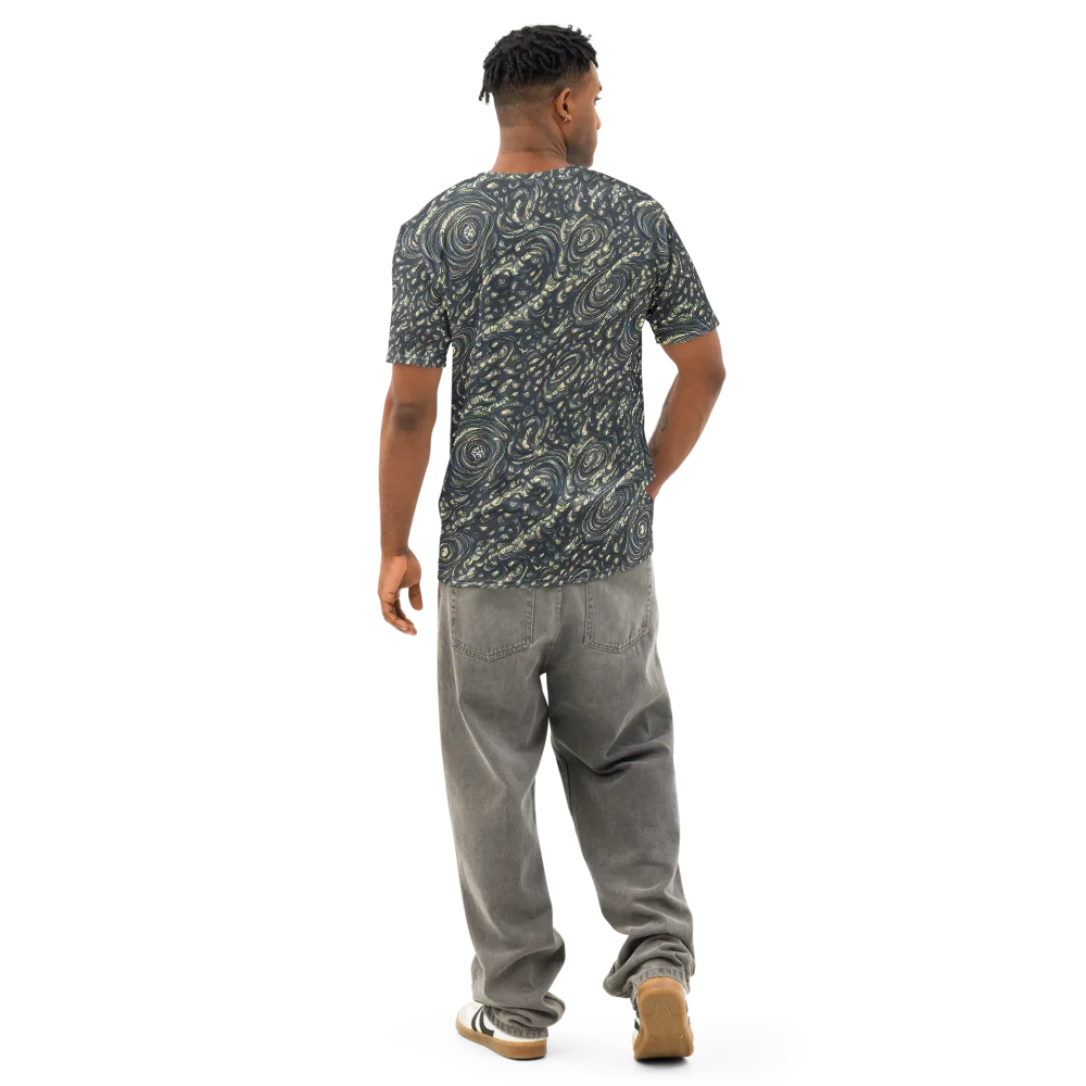 Inkstorm Paisley on Men's Cotton Crew Neck T-Shirt — Back