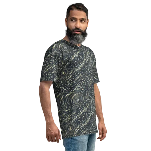 Inkstorm Paisley on a Men's Crew Neck T-Shirt