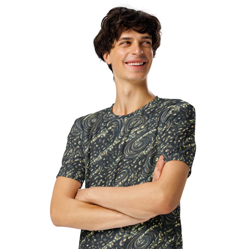 Inkstorm Paisley on Men's Crew Neck T-Shirt — Left Front