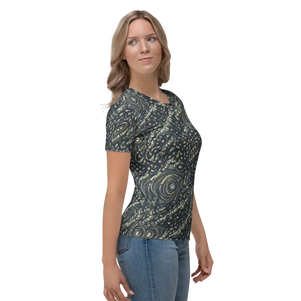 Inkstorm Paisley on Women's Crew Neck T-Shirt — Right