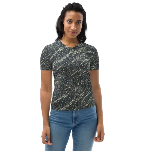 Inkstorm Paisley on a Women's Crew Neck T-Shirt