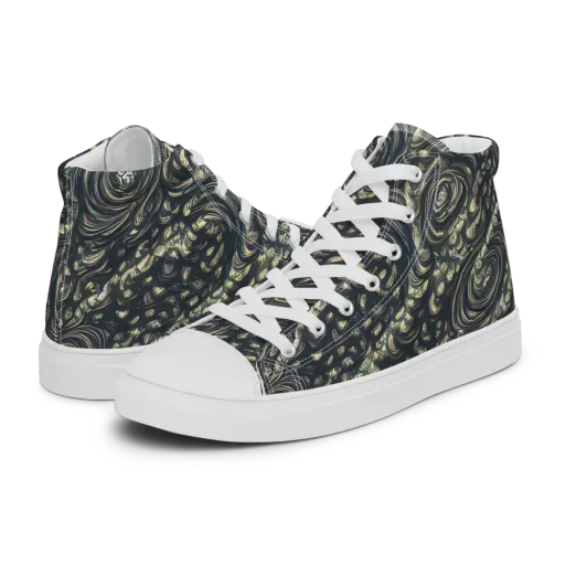 Inkstorm Paisley on a Women's High Top Canvas Shoes