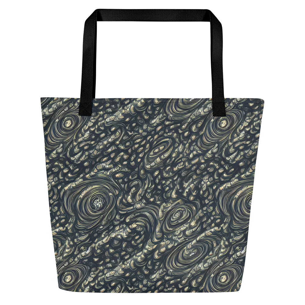 Inkstorm Paisley on Large Tote Bag W/ Pocket — Front