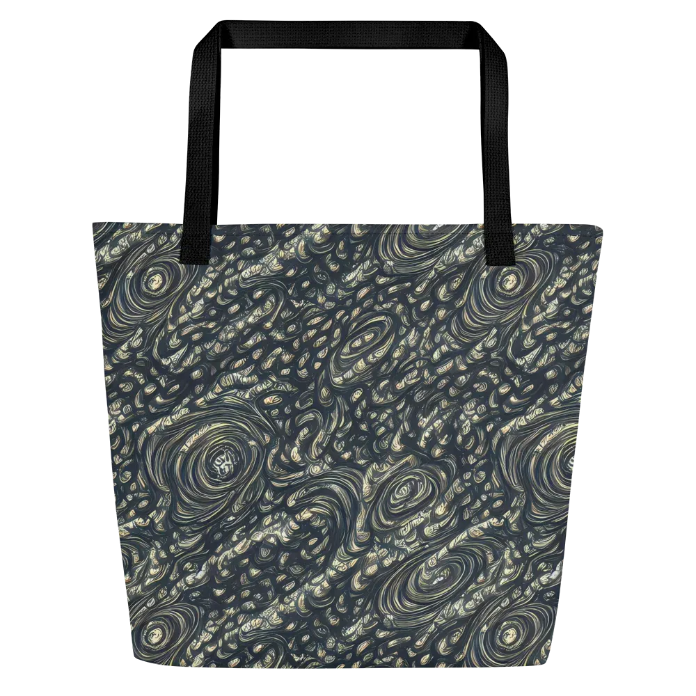 Inkstorm Paisley on Large Tote Bag W/ Pocket — Front