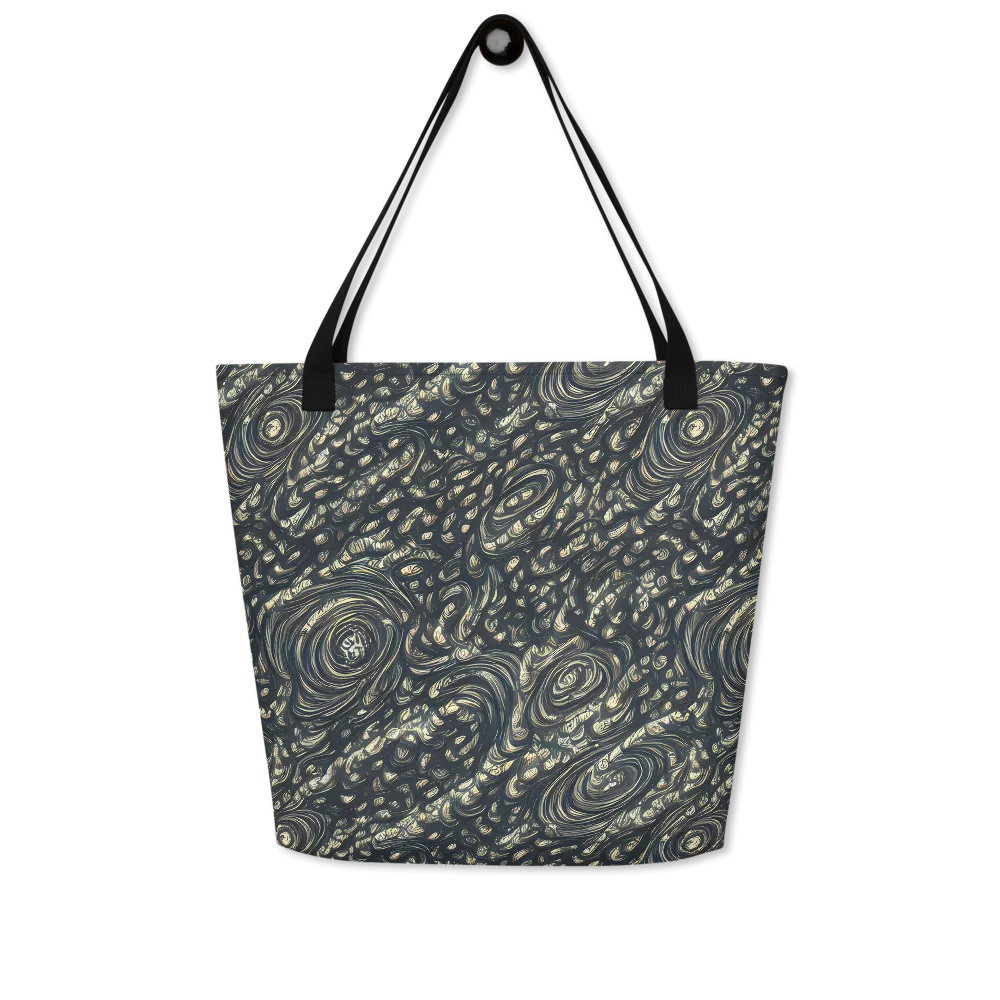 Inkstorm Paisley on Large Tote Bag W/ Pocket — Front
