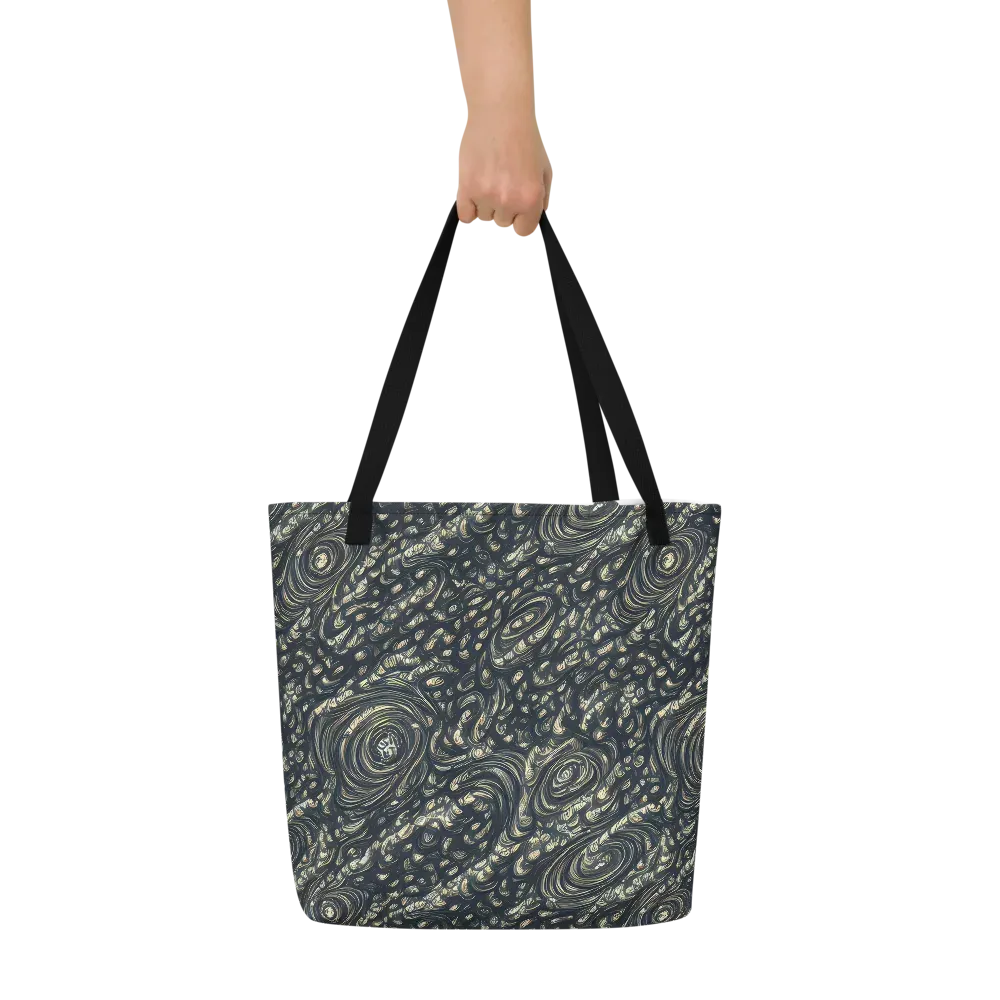 Inkstorm Paisley on Large Tote Bag W/ Pocket — Front