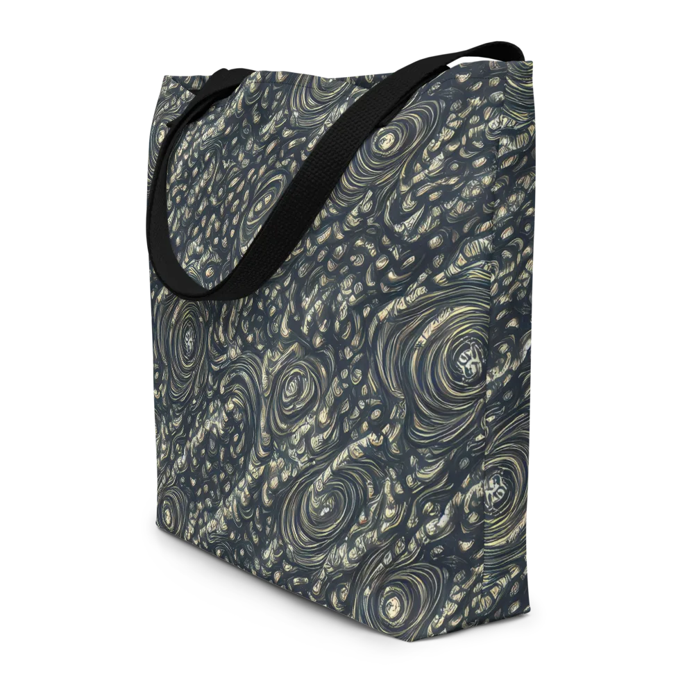 Inkstorm Paisley on Large Tote Bag W/ Pocket — Front