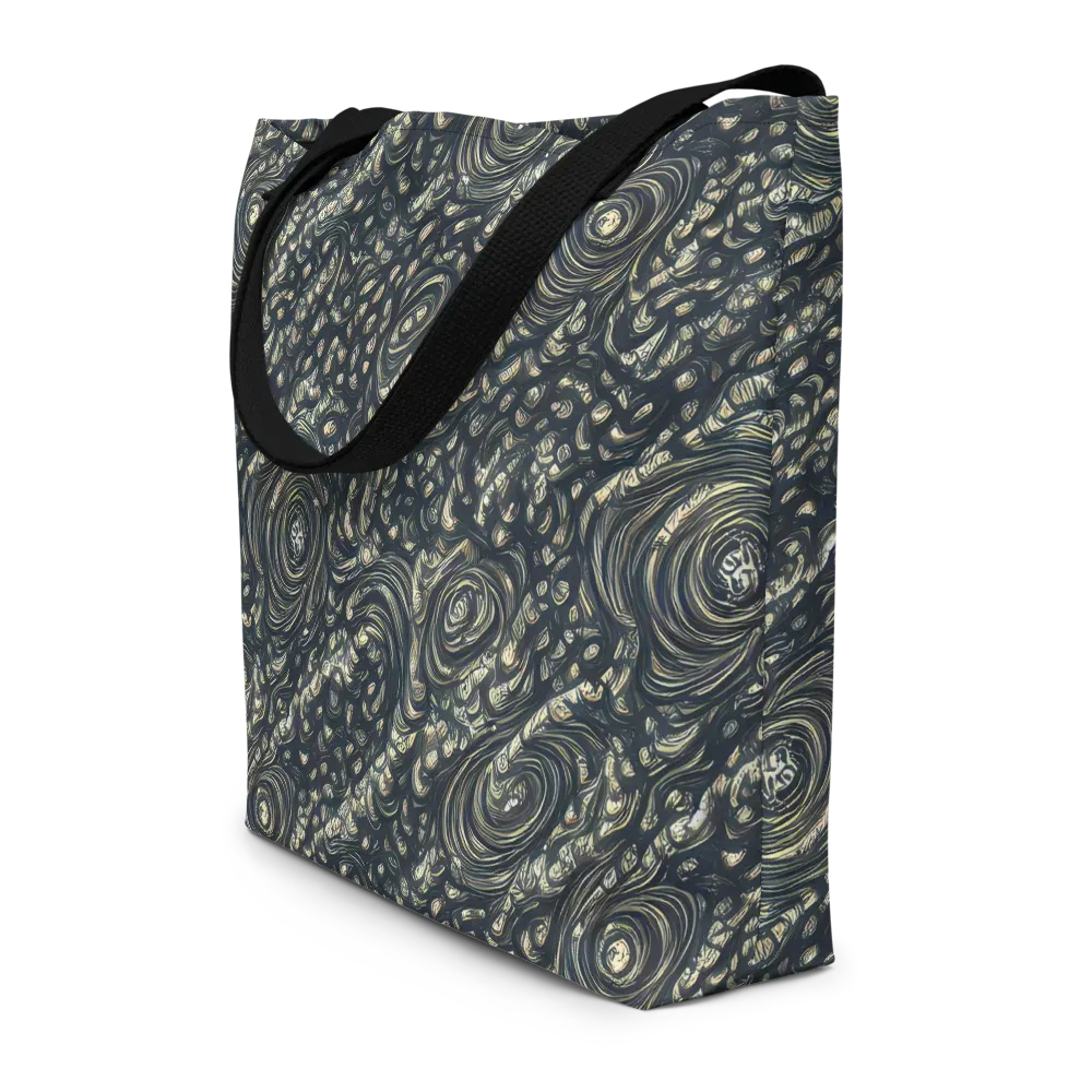 Inkstorm Paisley on Large Tote Bag W/ Pocket — Front