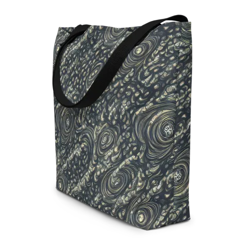 Inkstorm Paisley on a Large Tote Bag W/ Pocket