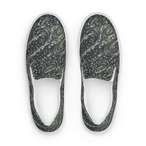 Inkstorm Paisley on a Women's Slip-On Canvas Shoes