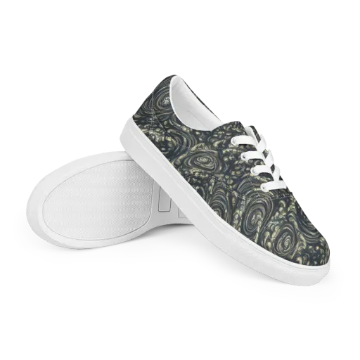 Inkstorm Paisley on a Men's Lace-Up Canvas Shoes