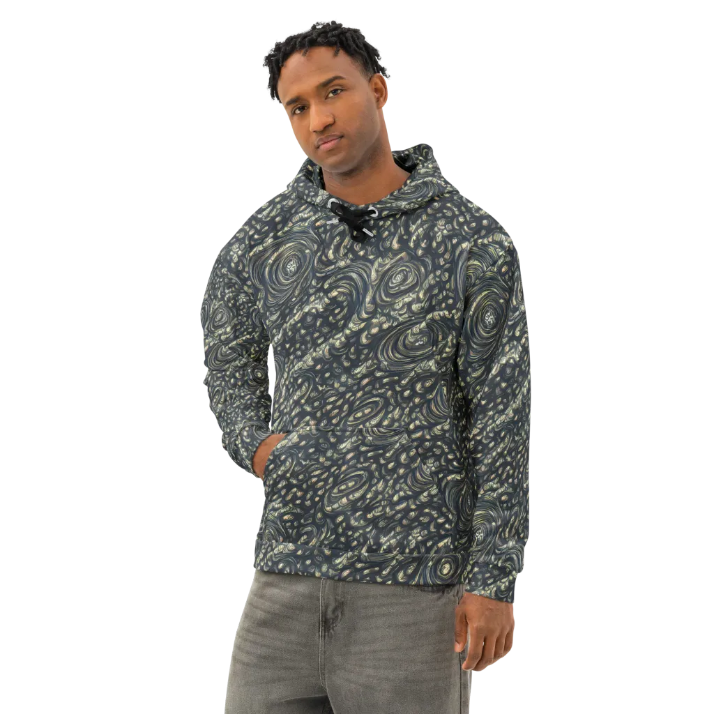 Inkstorm Paisley on Cotton Hoodie — Left Front