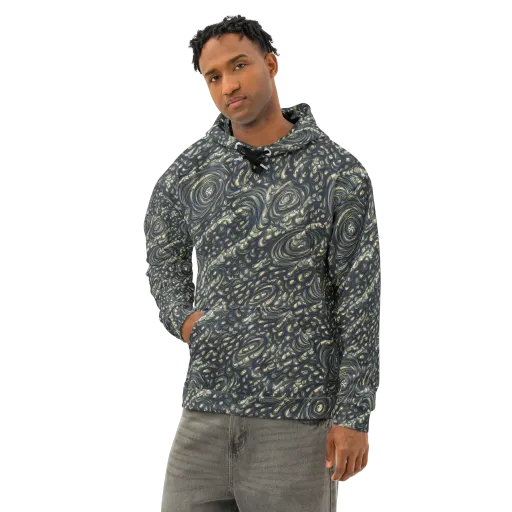 Inkstorm Paisley on a Cotton Hoodie
