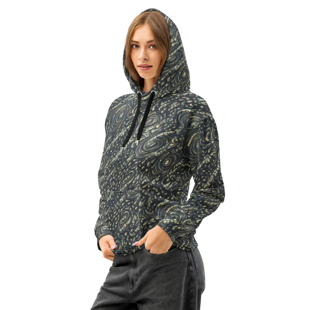 Inkstorm Paisley on Cotton Hoodie — Left Front