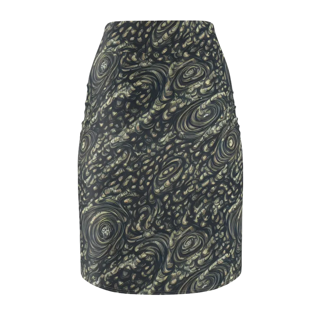 Inkstorm Paisley on Pencil Skirt — Back