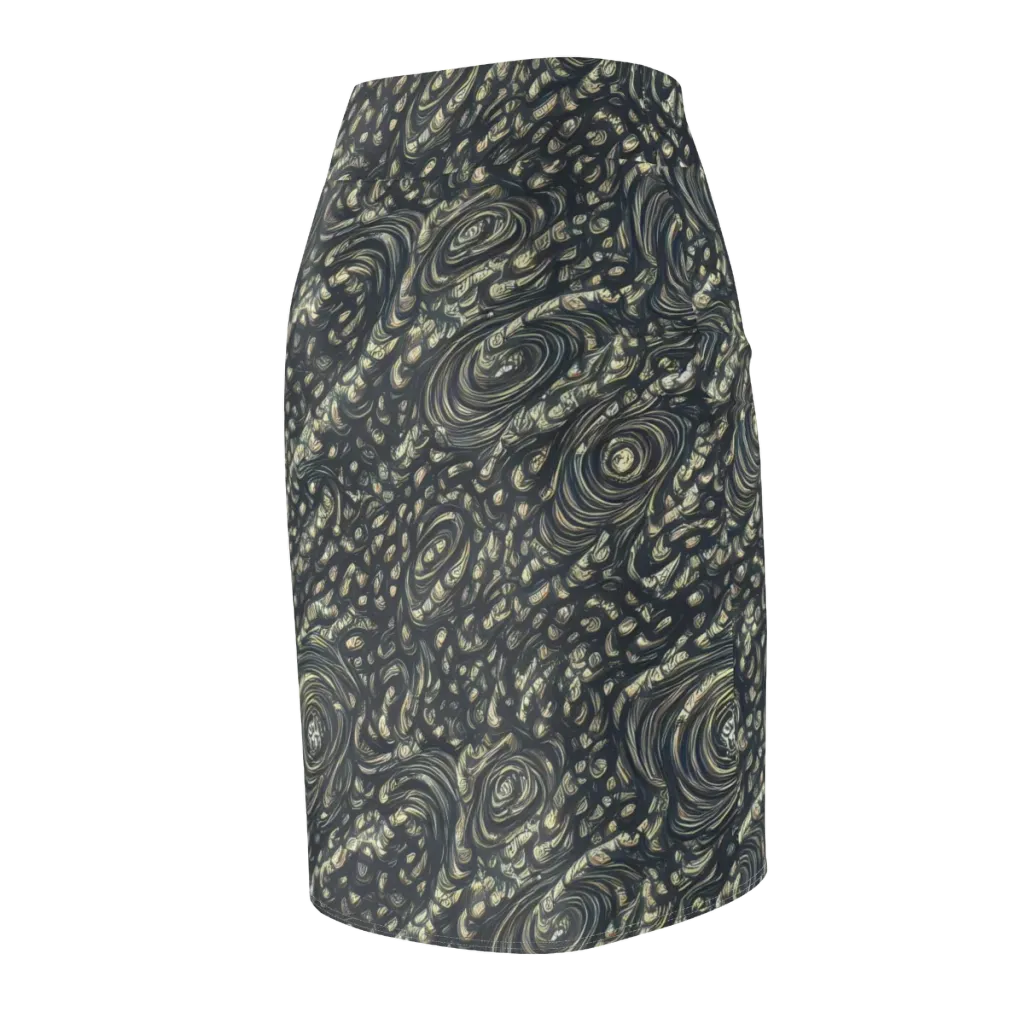 Inkstorm Paisley on Pencil Skirt — Back Side