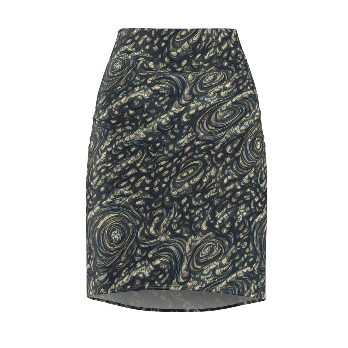 Inkstorm Paisley on Pencil Skirt — Front