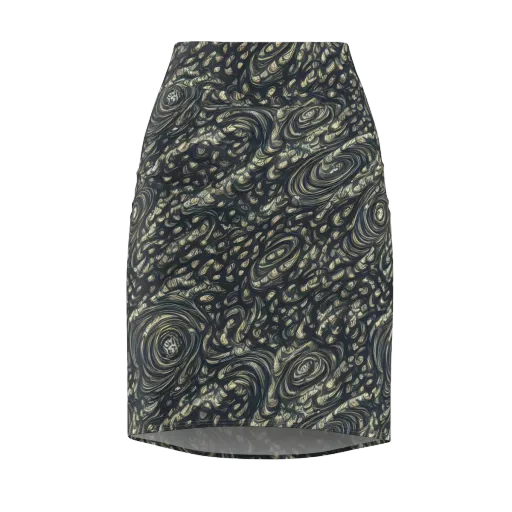 Inkstorm Paisley on a Pencil Skirt