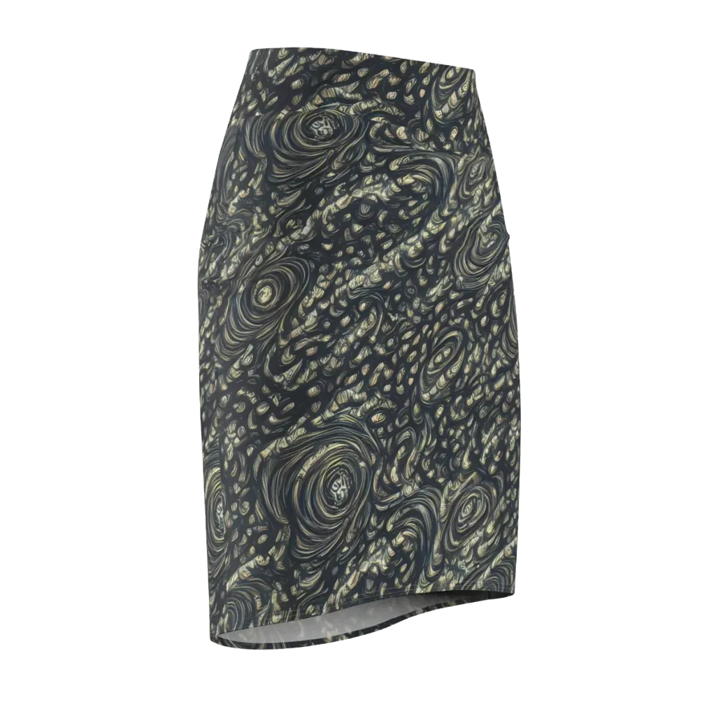Inkstorm Paisley on Pencil Skirt — Front Side