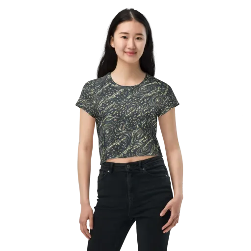 Inkstorm Paisley on a Crop Tee