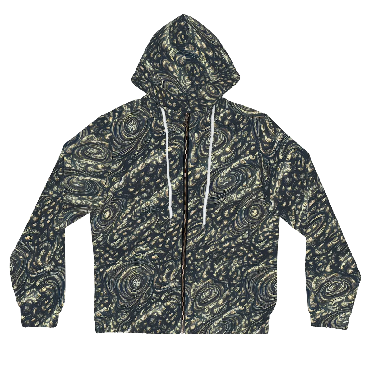 Inkstorm Paisley on Women's Full-Zip Hoodie — Front