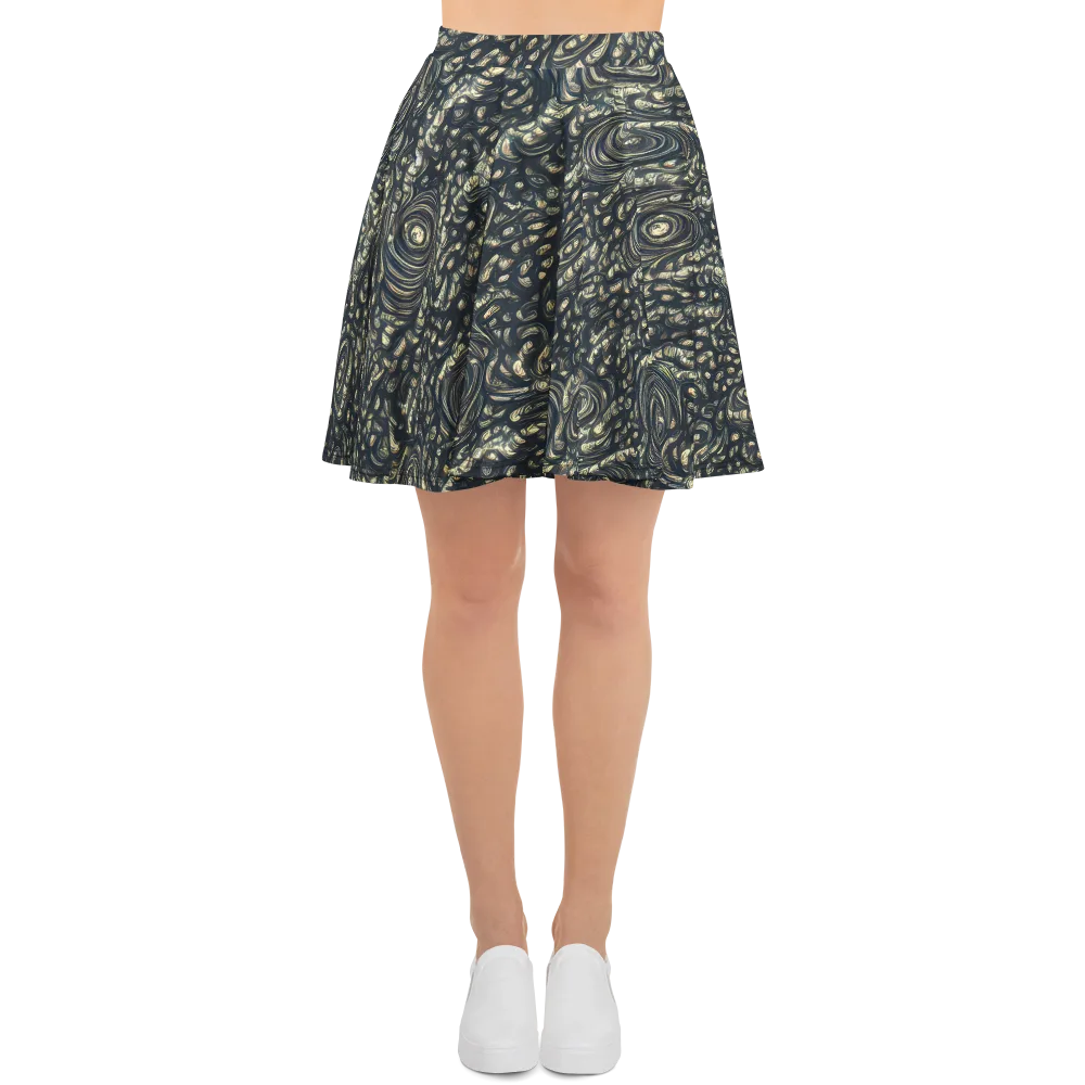 Inkstorm Paisley on Skater Skirt — Front