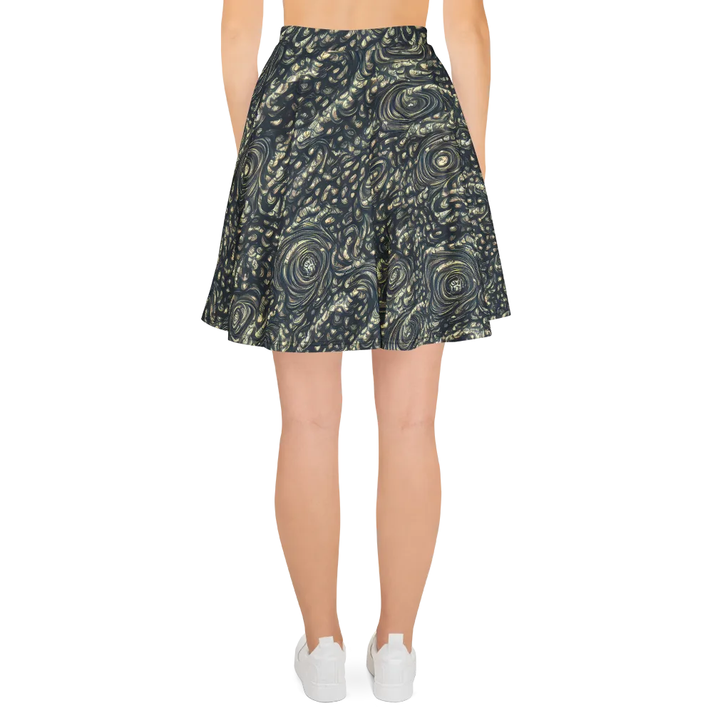 Inkstorm Paisley on Skater Skirt — Back