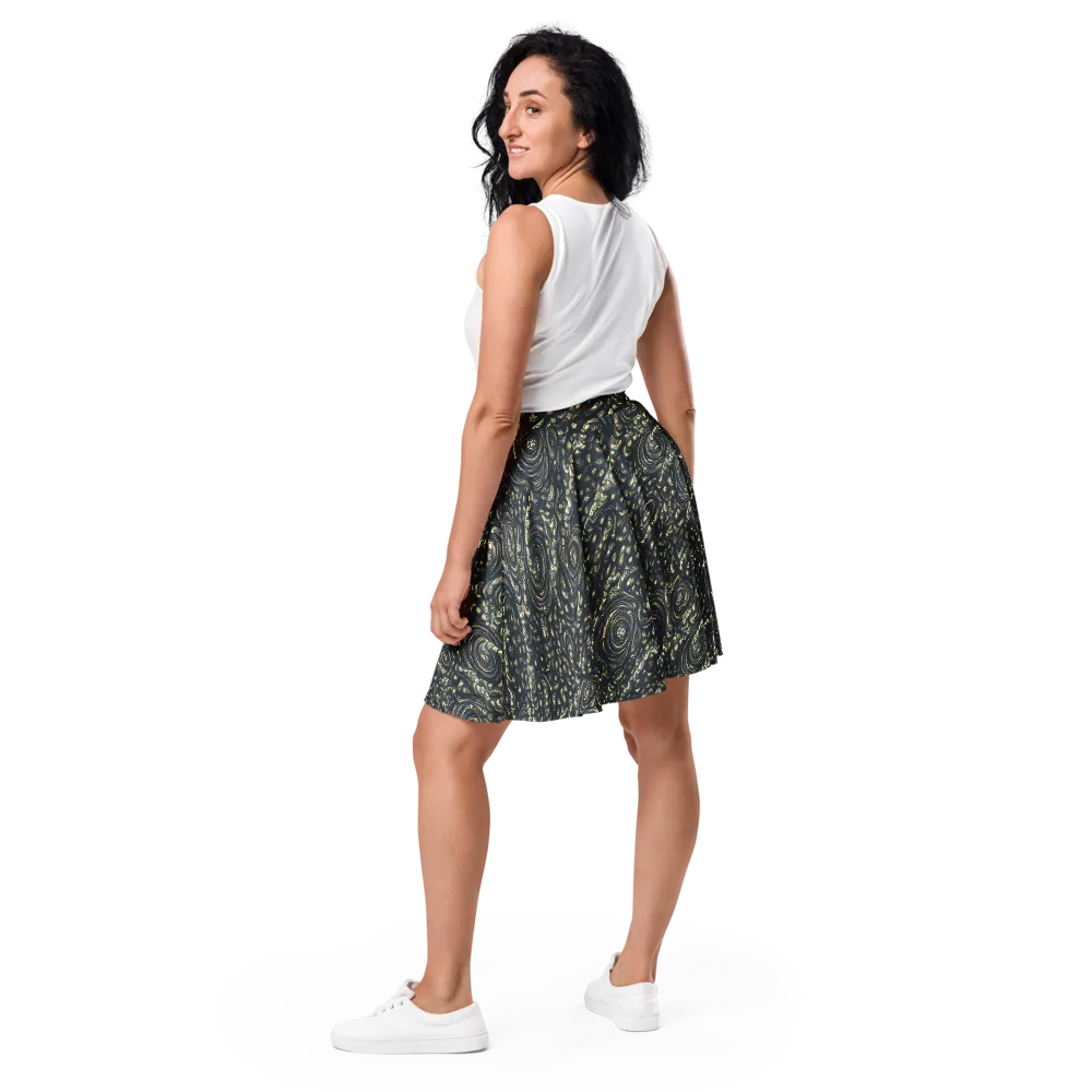 Inkstorm Paisley on Skater Skirt — Back