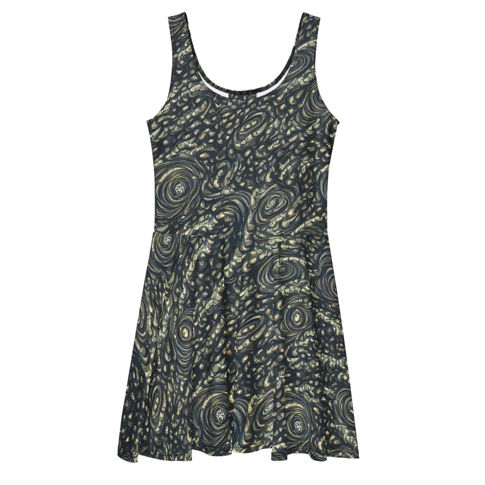 Inkstorm Paisley on Skater Dress — Front