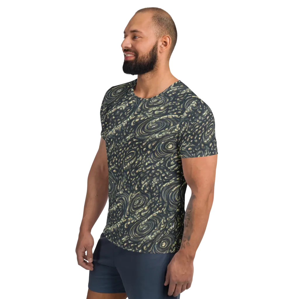 Inkstorm Paisley on Men's Athletic T-Shirt — Left
