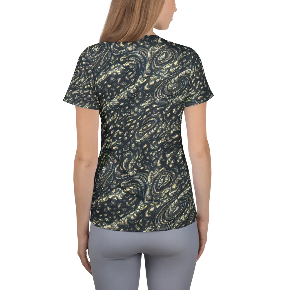 Inkstorm Paisley on Women's Athletic T-Shirt — Back