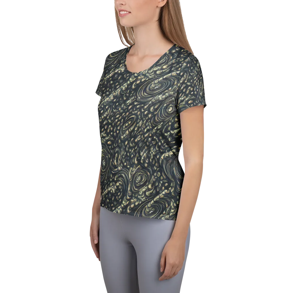 Inkstorm Paisley on Women's Athletic T-Shirt — Left
