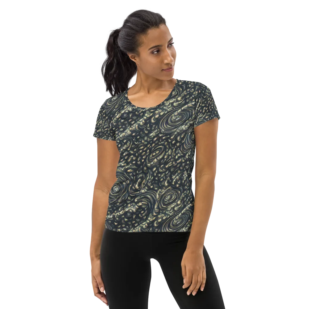 Inkstorm Paisley on Women's Athletic T-Shirt — Front