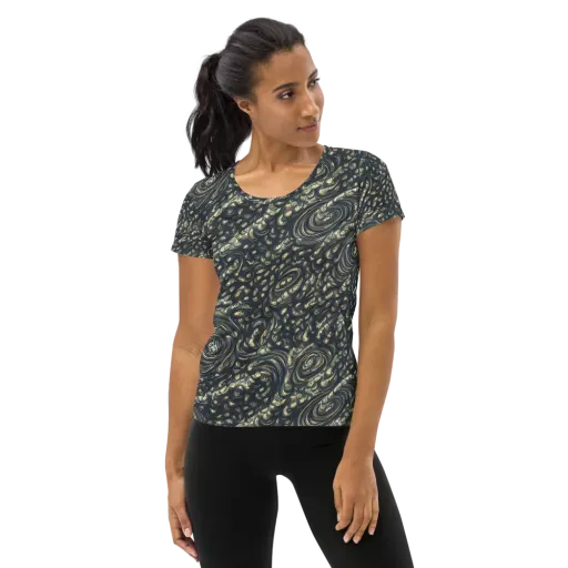 Inkstorm Paisley on a Women's Athletic T-Shirt