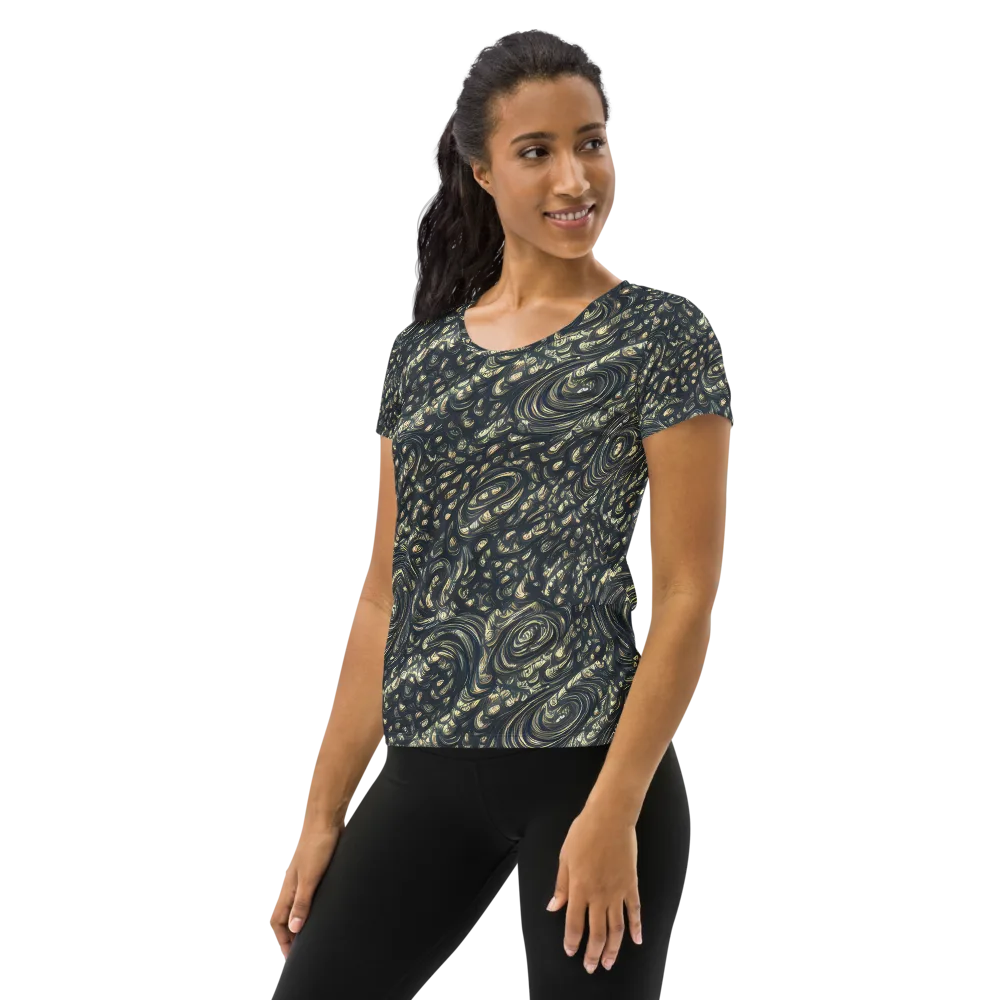 Inkstorm Paisley on Women's Athletic T-Shirt — Left