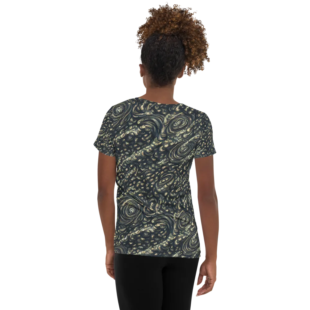 Inkstorm Paisley on Women's Athletic T-Shirt — Back