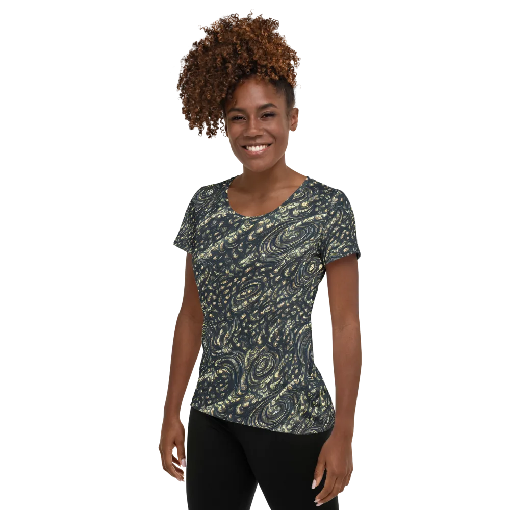 Inkstorm Paisley on Women's Athletic T-Shirt — Left