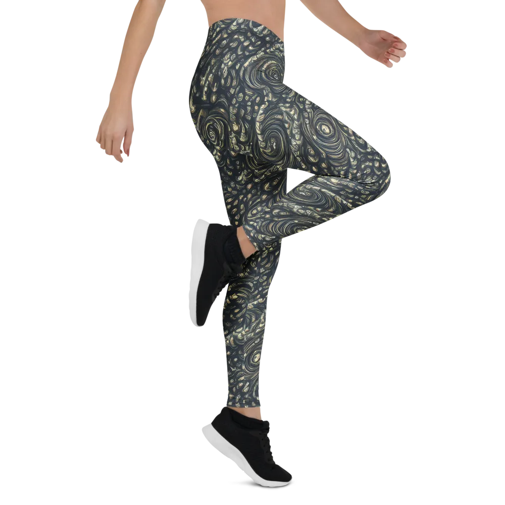 Inkstorm Paisley on Leggings — Right