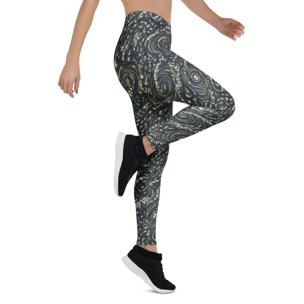 Inkstorm Paisley on Leggings — Right