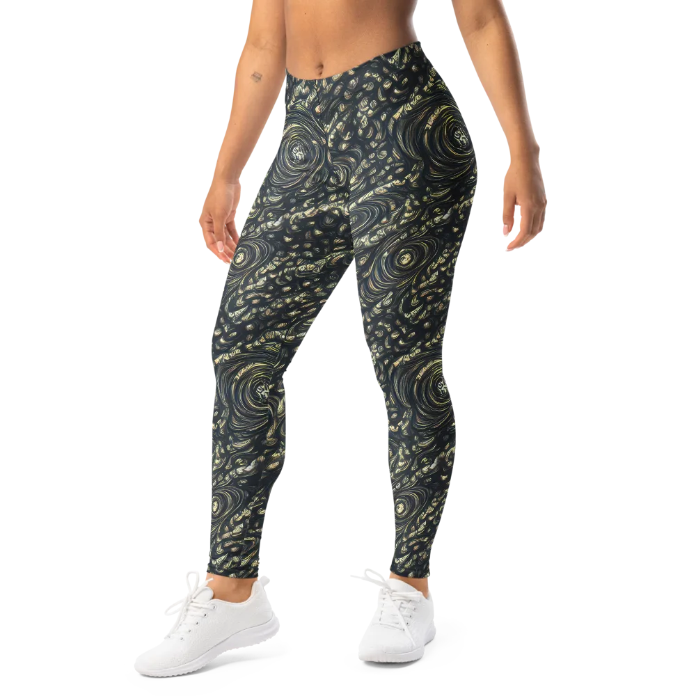 Inkstorm Paisley on Leggings — Left Front