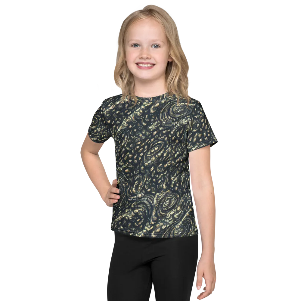 Inkstorm Paisley on Kids Crew Neck T-Shirt — Front